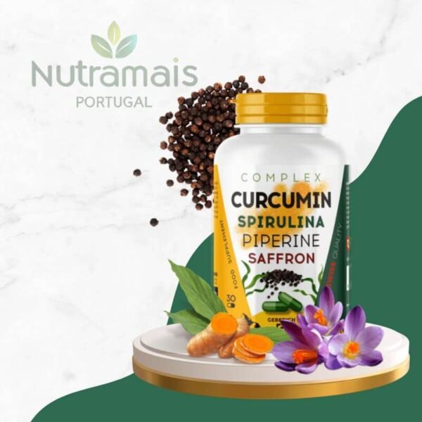 Curcumin Spirulina Piperine Saffron – Suplemento Natural Auxilia na Queima de Gordura - Image 2